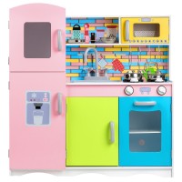 Bucatarie pentru copii Pastel din lemn cu accesorii incluse Bucatarie pentru copii Pastel din lemn cu accesorii incluse